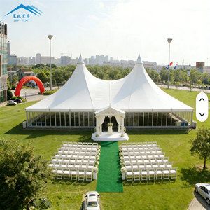 Lüks Açık Hava Alüminyum Çerçeveli Yüksek Tavanlı Karma Tip Çadır, Su Geçirmez PVC Büyük Düğün Parti Etkinlik Çadırı, Temperli Cam Duvarlarla - Product Image 2