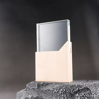 Nouveau trophée de cristal en bois de haute qualité cérémonie de remise de texte personnalisé