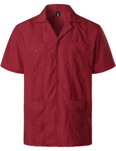 Camicia da uomo di alta qualità <span class=keywords><strong>con</strong></span> tasca Vintage etnico retrò manica corta cotone poliestere bottone uomo camicie nere bianche - Product Image 6