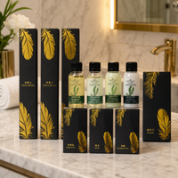 Kit d'hygiène de luxe noir et or, ensemble d'articles de toilette pour hôtel, verbena, 11 pièces, kit de toilette jetable pour invités, OEM ODM, fournitures hôtelières