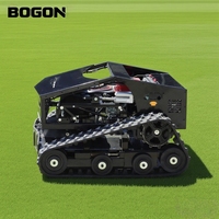 Tondeuse à gazon industrielle télécommandée sur chenilles, moteur diesel 1500W, autopropulsée, refroidissement par air forcé, bac de ramassage pour terrains en pente