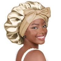 Haute qualité 16 pouces femmes Extra Large Double couche Satin cheveux Bonnet avec cravate
