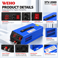 Alimentation électrique CC réglable 120V 16.5A 2000W, sortie haute puissance, protection contre les surtensions, unité d'alimentation de laboratoire pour tests sur poste de travail