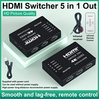 Commutateur HDTV 5 ports 4K 60Hz, 5 entrées 1 sortie, avec télécommande IR, prend en charge HDR HDCP2.2 3D pour TV PS5 Xbox