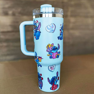 Tazza da Viaggio in Acciaio Inox da 40oz con Personaggi dei Cartoni Animati, Tazza Termica Stampata per <span class=keywords><strong>San</strong></span> <span class=keywords><strong>Valentino</strong></span> con Manico - Product Image 4