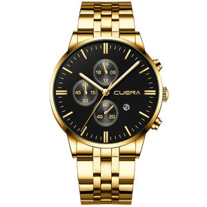 <span class=keywords><strong>CUENA</strong></span> Nouvelle montre pour homme, montre-bracelet décontractée tendance, acier inoxydable, quartz, étanche, date, Relogois Masculino - Product Image 2