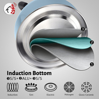 Bouilloire sifflante en acier inoxydable de qualité alimentaire 2,0 L pour cuisinière à gaz et à induction, directement de l'usine