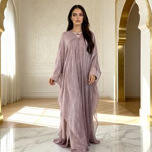 Robe Abaya de Luxe en Polyester Perlé de Haute Qualité, Style Nouveau et Tendance, pour Femmes Musulmanes, Occasions Spéciales - Product Image 3
