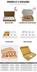 Benutzer definierte dreifache Dessert platte Lebensmittel Catering <span class=keywords><strong>Box</strong></span> Party Tacos <span class=keywords><strong>Kraft</strong></span> papier Candy Cake Sandwich Verpackungs <span class=keywords><strong>box</strong></span> Starre Boxen - Product Image 4