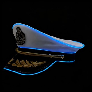 Nuevo capitán luminoso LED Sailors Cap Light up Navy Glow Dark Nautical Themed Christmas Party Costume Cosplay Fashion Props - Product Image 2