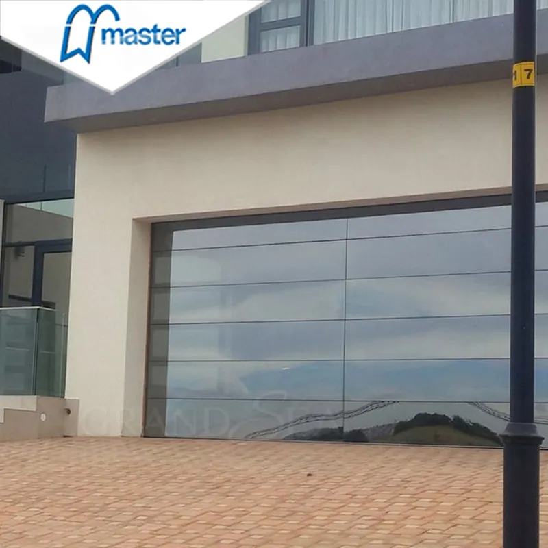 Master Well Hot Selling Automatic Residential Overhead Aluminum Frameless Mirror Sectional Glass Garage Doors