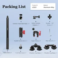 Support de caméra de voiture multifonctionnel Mechrig à 5 ventouses avec kit de tige d'extension de 1,5 m pour caméra d'action Insta360 DJ