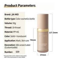 Botol Dispenser 3 Bagian Premium untuk Krim Wajah, Foundation, BB Cream, dan Concealer, Isi Ulang, Anti Bocor, Matte, PP+AS, 50g, Grosir