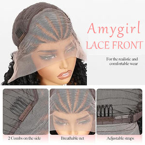 Peluca de Cabello Humano 100% con Frente de Encaje 13x4, Estilo Bob sin Pegamento para Mujer Negra, Cabello Rizado sin Sintéticos - Product Image 4