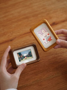 Solid Wood Handmade Eco-Friendly Durable Lightweight Creative Simple Modern Mini Photo <strong>Frame</strong> 3x5 Inch <strong>Rounded</strong> Corners Small - Product Image 1