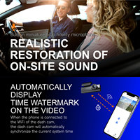 Caméra de tableau de bord de voiture, enregistreur vidéo avant 2K, WiFi DVR, vision nocturne infrarouge, WDR, grand angle 170°, application gratuite, enregistrement audio, 1 an