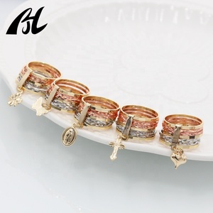 עלה פרפר ינשוף פיל גואדלופה של צלב דולפין לב צב תלתן דתי תכשיטי Oro laminado טבעות - Product Image 3