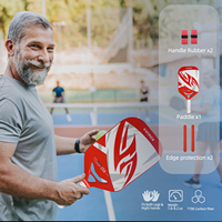 Pagaie Pickleball Fibre Carbone T700 Thermoformée Gen 3 PP Noyau HEX Léger Dur Sans Bord Set