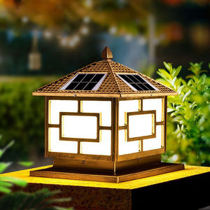 Solar Column <b>Lights</b> Outdoor LED Pillar <b>Light</b> <b>Black</b> Bronze Acrylic <b>Shade</b> 50000 Hours Lifespan Zhongshan Guangdong - Product Image 3