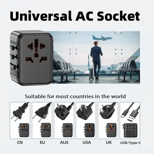 Adaptateur de prise Worldplug 3A1C Chargeur mural Adaptateur d'alimentation de voyage universel dans le monde entier