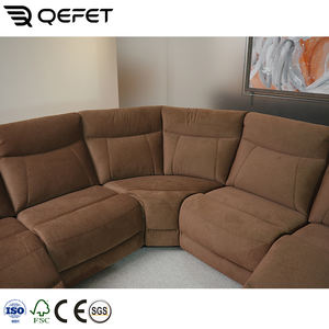 أريكة زاوية حديثة قابلة للتعديل بخمسة مقاعد من القماش الرمادي، مجموعة أرائك مستطيلة الشكل لغرفة المعيشة والفيلات مع أرجل معدنية - Product Image 3