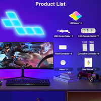 Lampe murale LED moderne en ABS en forme de diamant RGB+IC unique 2026 avec synchronisation musicale et contrôle par application pour jeux et décorations intérieures