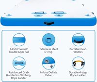 Plateforme flottante gonflable en PVC personnalisée en usine, tapis de natation avec pompe à air électrique, extérieur