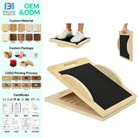 Planche d'équilibre inclinée en bois 2-en-1 pour adultes avec angle réglable et poignée latérale pour squats, étirements des jambes, des genoux et des chevilles