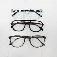Monture de lunettes de vue unisexe en acétate de moyenne épaisseur, charnière à ressort, verres anti-rayures, faible MOQ, approvisionnement direct usine