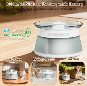 <span class=keywords><strong>Fontaine</strong></span> <span class=keywords><strong>à</strong></span> <span class=keywords><strong>eau</strong></span> intelligente pour chat en verre 3,5 L avec capteur, sans filtre, séparation des eaux usées, batterie sans fil 4000 mAh, OEM ODM - Product Image 6