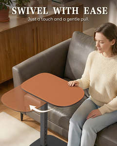 Saiji 180 °   Table de lit pivotante réglable en <span class=keywords><strong>hauteur</strong></span> avec porte-gobelet pour canapé-lit, table d'appoint robuste en cuir souple - Product Image 5