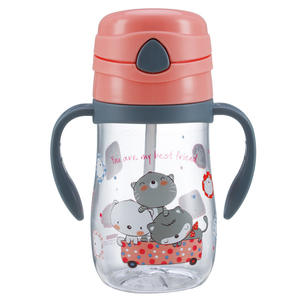 Gobelet d'apprentissage pour bébé PINKAH avec logo personnalisé, sans BPA, en PP et Tritan, dessin animé, 360 ml, avec poignée et paille à débit lent, 0-12 mois - Product Image 2