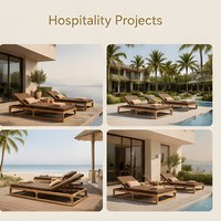 Chaises longues modernes pour patio d'hôtel, chaises longues de plage pour complexe hôtelier, chaises longues de piscine pour villa, chaises longues de piscine en teck pour extérieur
