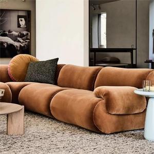 Sofá Seccional de Corduroy Negro en Forma de U, Sofá Esquinero de 4 Plazas, Muebles Modulares para Sala de Estar - Product Image 3