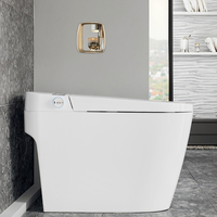 WC intelligent monobloc allongé en céramique CUPC avec télécommande, siège chauffant en PP, séchoir à air, siphon en S, étanchéité IPX4, économie d'eau