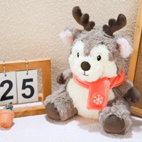 Peluche personnalisée de renne de Noël assis, jouet en peluche doux, décoration de vacances, cadeau, fabricant OEM ODM