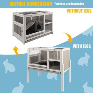 Jaula Moderna de Madera para Cobayas y Conejos con Diseño Bloqueable, Fácil Montaje, Bandeja Extraíble - Caja de Hábitat para Pequeños Animales Empaquetada - Product Image 6