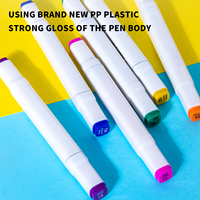 Ensemble de stylos de marque 80 couleurs en plastique à double tête pour la conception de peinture et la fabrication de plusieurs couleurs d'art d'anime