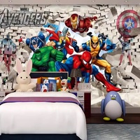 Papier peint mural personnalisé Avenger Nion Hulk Spiderman 3D Stéréo Mural