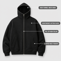 Sweat-shirts personnalisés de haute qualité pour hommes, en molleton de coton épais, vierges, entièrement zippés, avec poches kangourou, coupe oversize et cordon de serrage, pour le streetwear