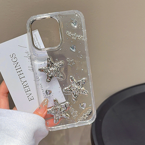 Custodia per telefono epossidica di lusso in argento con strass con Design a stella <span class=keywords><strong>Cover</strong></span> in Silicone antiurto per <span class=keywords><strong>iPhone</strong></span> 17 Pro Max 16 Pro 14 modello 13 <span class=keywords><strong>Xr</strong></span> - Product Image 2