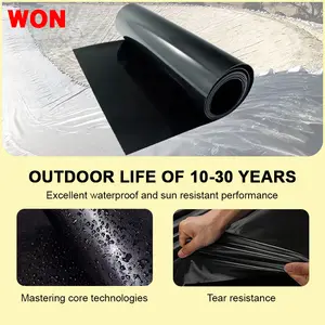 WON Anti-UV Membrane HDPE Sheet Plastic Membrane Pond Liner Fish Tank Black Geomembrane