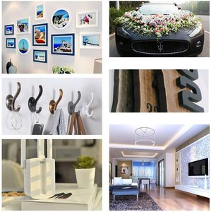 Băng Keo Hai Mặt Acrylic, Băng Xốp Chống Thấm Nước, Thanh Đèn LED, Trang Trí Văn Phòng (0.59 Inch X 108 Inch, Đen) - Product Image 6