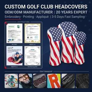 Funda Protectora para Palos de Golf de Cuero PU con Logotipo Personalizado, Bordado, Entrega Rápida, MOQ Bajo, Fabricante OEM - Product Image 1