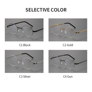 9610 Pure Titanium Temple Optical Glasses眼鏡フレームカスタムラウンド男性眼鏡レトロ流行の女性眼鏡フレーム眼鏡 - Product Image 5