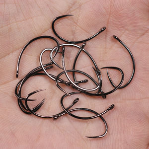 Hameçons de pêche à la mouche ultra performants pour la pêche à la mouche, sans ardillon, courbés, pour nymphes et mouches de pierre, en gros - Product Image 2