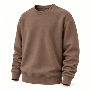 Sweat-shirt à col rond pour homme, vert menthe, coupe classique, tricoté, couleur unie, décontracté, manches longues, 100% coton, respirant, 360g - Product Image 3