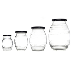 Al por mayor 70ml 150ml 350ml 750ml de cristal de forma de nido de abeja de almacenamiento tarro de cristal de <span class=keywords><strong>miel</strong></span> - Product Image 1