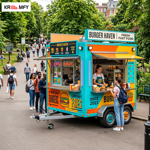 USA Outdoor Towable Ice Cream Trailer with Fiberglass & Aluminum Multifunctional Snack Food Cart <b>for</b> Sale - Product Image 1