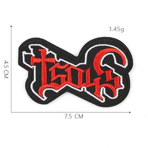 激安セール 赤黒 パンク ヒップホップ ロックバンド 刺繍 アイロン接着 カスタムロゴ パッチ 衣類用 - Product Image 3